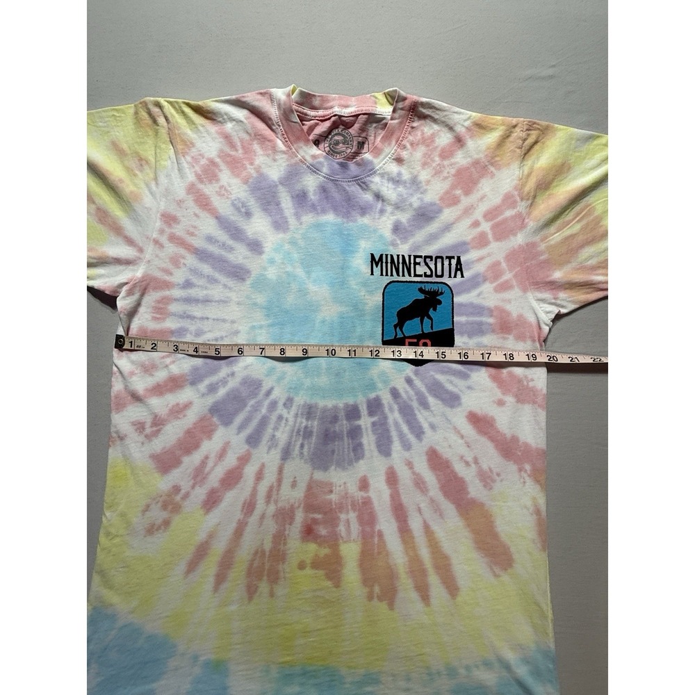 Duke Clothing Co Minnesota Tie-Dye Moose Graphic Double-Sided Cotton T-Shirt M - Picture 2 of 5